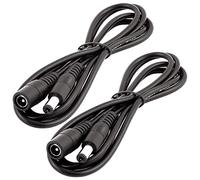 LitaElek 2pcs 1m 3.3ft 22AWG DC 0-36V Extension Cable with 5.5mm x 2.1mm DC Plug Adapter - Male to Female Power Cord for Car Monitor, CCTV Wireless IP Camera, LED Strip Light, etc., Black