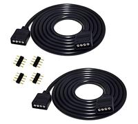 LitaElek 2pcs 1m 3.3ft RGB LED Strip Extension Cable 4 Pin LED Tape Extension Cord LED Ribbon Extension Wire LED Band Extender Quick Connector Cable for SMD 5050 3528 2835 RGB LED Strip Light, Black