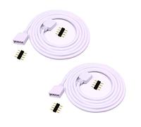 LitaElek 2pcs 1m 3.3ft RGB LED Strip Extension Cable 4 Pin LED Tape Extension Cord LED Ribbon Extension Wire LED Band Extender Quick Connector Cable for SMD 5050 3528 2835 RGB LED Strip Light, White