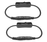 LitaElek 2pcs 22AWG DC Switch Cable 12V 5.5mm x 2.1mm DC Switch LED Strip Switch Cable DC Socket Connector Cable DC Rocker Switch for LED Strip and other DC 5V 9V 12V 24V devices, Black