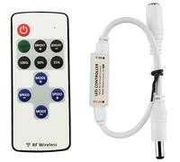 LitaElek LED Strip Controller RF Remote Control 5.5mm x 2.1mm DC Jack 5-24V 5A for Single Colour COB LED Strip and SMD 5050 3528 2835 5630 TV Backlight LED Strip LED Tape LED Ribbon Rope Light