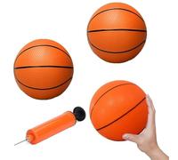LiTaiJingNice 3 Pcs 4.7in Mini Basketballs, Mini Rubber Basketball with Inflator Pump for Swimming Pool, Indoors, Outdoors