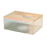 LiTaiJingNice Hamster Sand Bath Container, Acrylic Shower/Digging Room, for Mice Lemming Gerbils Hamster Toilet (Rectangle M)