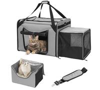 LitaiL Extra Large Cat Carrier with Litter Box, Soft Cat Travel Carrier for Large Cat, Expandable Cat Carrier for Car Travel Long Distance, Up to 35 lb, 23.6''(L) x 16''(W) x 17''(H)
