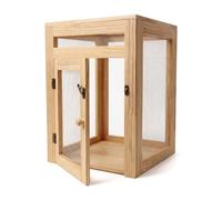 LITAITAI Butterfly Habitat Cage, Insect Enclosure with Natural Pine Frame & Fine Mesh, Large Transparent Butterfly House for Caterpillars, Moths, Stick Insects, Backyard Nature Observation (20x18in)