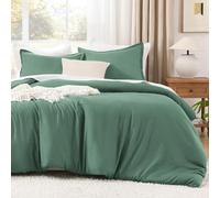 Litanika Comforters King Size Haze Green, 3 Pieces Lightweight Solid Bedding Set & Collections, All Season Fluffy Bed Set (104x90 Inches Comforter & 2 Pillowcases)