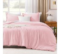 Litanika Comforters Pink Oversized King Size, 3 Pieces Lightweight Solid Bedding Set & Collections, All Season Fluffy Bed Set (120x98In Comforter & 2 Pillowcases)