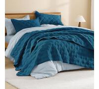 Litanika King Size Quilt Bedding Set - Teal Lightweight Comforter Bedspreads & Coverlets Turquoise - Bedding Cover Bed Decor All Season - 3 Pieces (1 Quilt, 2 Pillowcases)
