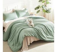 Litanika Sage Comforter California King Size, 3 Pieces Boho Lightweight Solid Bedding Set & Collections, All Season Fluffy Bed Set (104x96In Comforter & 2 Pillowcases)