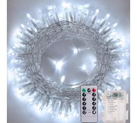 Litark Christmas Fairy Lights Battery Powered, Battery String Lights with Remote Control, Waterproof,Timer,8 Modes,for Christmas Tree Garden Indoor Outdoor Decorative (White, 10m)