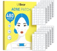 LitBear Pimple Patch, 480 Patches 3 Size Spot Patches for Face, Hydrocolloid Patches for Covering Zits, Blemishes and Breakouts, Suitable for All Skin Types