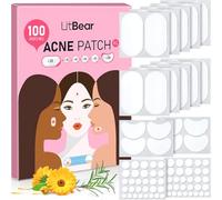 LitBear Pimple Patches, Large Acne Patches for Face, Chin, or Body, Acne Spot with Tea Tree & Calendula Oil, Hydrocolloid Bandages for Acne Skin (100 Patches)