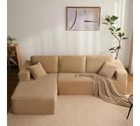 Litbird Modular Sectional Sofa, L-Shape Left with Deep Seat, Chaise Lounge, Boneless Couches, Corduroy Fabric,Sofa Bed for Living Room - No Assembly Required,Camel