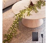LITBLOOM Faux Norfolk Pine Garland with Lights 6FT 110 Fairy Lights