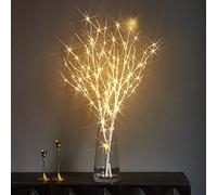 LITBLOOM Lighted White Twig Branches 32IN 100 LED with Timer Battery Operated, Artificial Tree Branch with Warm White Lights for Holiday Xmas Home Decoration Indoor Outdoor Decor