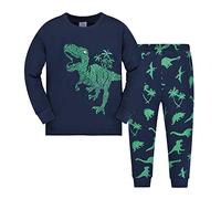 LitBud Kids Christmas Pajamas for Boy Pyjamas Long Sleeves Toddler Pjs Sleepweer Dinosaur 2pcs Nightwear Tops + Pants Sets for Childs Autumn Blue UK Size 8-9 Years 9T