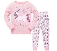 LitBud Little Girls Kids Unicorn Pajamas Sleepwears 2pcs Long Sleeves Pjs Nightwear Tops + Pants Sets Nightwear for Toddler Size 2-3 Years 3T