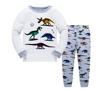 LitBud Older Boys Christmas Pyjamas for Kids Toddler Dinosaur Nightwear Sleepwear Long Sleeve Pjs Set Size 6-7 Years 7T Thanksgiving Gifts