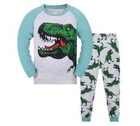 LitBud Older Boys Pyjamas for Todder Pjs Kids Sleepweer Pajamas Dinosaur Long Sleeve Tops + Pants 2pcs Sets Autumn Grey UK Size 7-8 Years 8T
