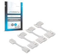 Litcessory Cut-End to Cut-End Extension Connector for Philips Hue/Solo Lightstrip (50mm, 4 Pack, White - MICRO 6-PIN V4 / Solo Lightstrip)