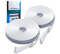 Litcessory Extension Cable for Philips Hue/WiZ Lightstrip (3m, 2 Pack, White - STANDARD 6-PIN V3 / WiZ Lightstrip)