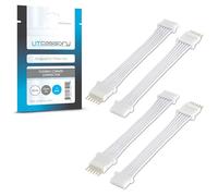 Litcessory Flexible Corner Connector/Extension Cable for Philips Hue/Solo Lightstrip (50mm, 4 Pack, White - MICRO 6-PIN V4 / Solo Lightstrip)