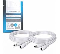 Litcessory Power to Controller Extension Cable for Philips Hue Lightstrip Plus/Gradient/Solo/OmniGLow/Flux/Essential Lightstrip (3m, 2 Pack, White)