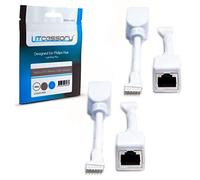 Litcessory RJ45 to 6-Pin Ethernet Cable Adapter for Philips Hue Lightstrip Plus (4 Pack - Two Pairs, White - STANDARD 6-PIN V3)