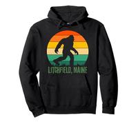 Litchfield Maine Sasquatch Bigfoot Camping Trip Pullover Hoodie