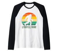Litchfield Maine Sasquatch Bigfoot Camping Trip Raglan Baseball Tee