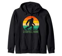 Litchfield Maine Sasquatch Bigfoot Camping Trip Zip Hoodie