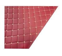 Litchi Grain Wax Leather Synthetic Leather Quilted Fabric 1.6x1m with 3mm Foam Backing for DIY Crafts Sewing Car Upholstery (Color: Wine Red)
