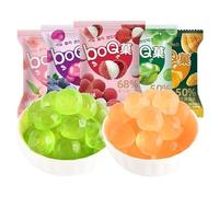 Litchi White Peach Fruit Candy, 4 Flavors Peeling Fruit Juice Gummies, Grape Fruit Fudge, Internet Fruit Snacks, Chinese Celebrity Casual Snacks, Halloween Candy, Desserts (4 Flavor Mix,100g)