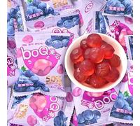 Litchi White Peach Fruit Candy, 4 Flavors Peeling Fruit Juice Gummies, Grape Fruit Fudge, Internet Fruit Snacks, Chinese Celebrity Casual Snacks, Halloween Candy, Desserts (Green Grape,500g)