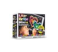 Lite Brite | Mini-X Connect | Light Up Draw Board Mini LED Drawing Board with Colours, Travel Toys Creative Play, Glow Art Neon Effect, Light Toys for Kids Ages 4+, White