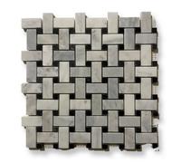 Lite Stone Carrara White Marble Basket Weave Mosaic Tile Sample