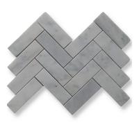 Lite Stone Carrara White Marble Herringbone Mosaic Sample