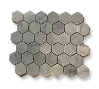 Lite Stone Carrara White Marble Hexagon Mosaic Tile 30.5 X 28.5Cm, Sold Per Tile