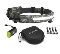Liteband PRO Bundle 1500 Lumens LED Headlamp Rechargeable Battery Powered, Bright Tactical Head Lamp Flashlight Hard Hat Light, Mechanic Lamps, Camping, Running, Best Rated For Forehead, Camo