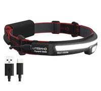 LITEBAND PRO Multi-Beam Rechargeable LED Headlamp, 2500 Lumens, 210° Wide Beam + Focused Spot, PureHD High CRI Light, Hard Hat Compatible, Professional No-Bounce Fit, IPX5 Weather Resistant, Carbon