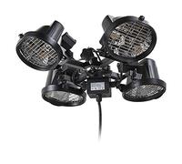 Litecraft 1800 Watt Parasol 4 Way Outdoor IPX3 Rated Radiant Patio Heater - Black