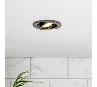 Litecraft 2 Pack Black Chrome Modern Ip20 Fire Rated Adjustable Downlights