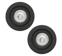 Litecraft 2 Pack Black Modern Ip20 Fire Rated Adjustable Downlights