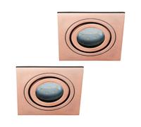Litecraft 2 Pack Copper 1 Lamp Modern Ip65 Square Tiltable Bathroom Downlights