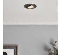 Litecraft 2 Pack Marlowe Round Black Chrome Ip65 Fir Tiltable Bathroom Downlights