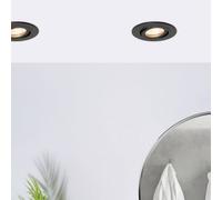 Litecraft 2 Pack Matte Black 1 Lamp Modern Bathroom Downlights