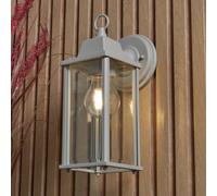 Litecraft 2 Pack Of Colone Dove Grey Outdoor Lantern Bevelled Glass Wall Lights