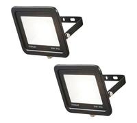 Litecraft 2 Pack Stanley Slimline Black 20 Watt Led Ip65 Outdoor Wall Flood Light