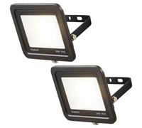 Litecraft 2 Pack Stanley Slimline Black 30 Watt Led Ip65 Outdoor Wall Flood Light