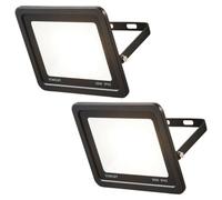 Litecraft 2 Pack Stanley Slimline Black 50 Watt Led Ip65 Outdoor Wall Flood Light
